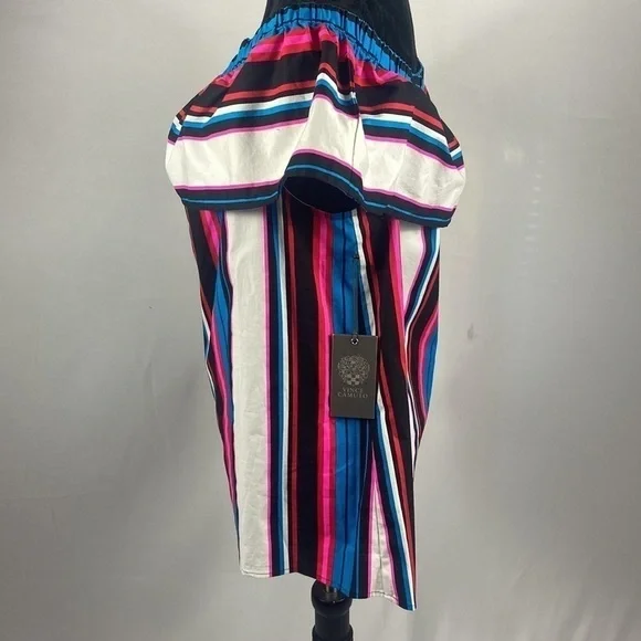 Vince Camuto Havana Bright Striped Off the Shoulder Top - Picture 3 of 8